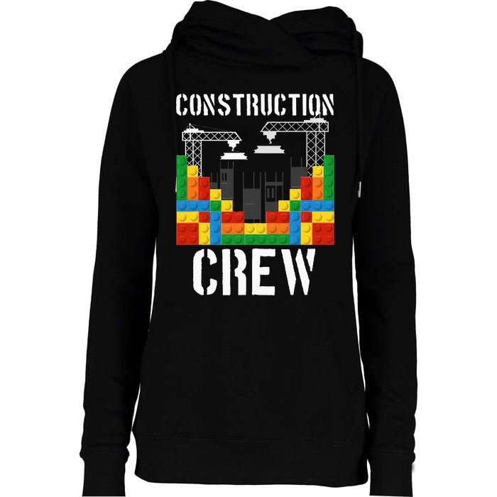 Construction Crew Master Builder Bricklayer Building Blocks Womens Funnel Neck Pullover Hood