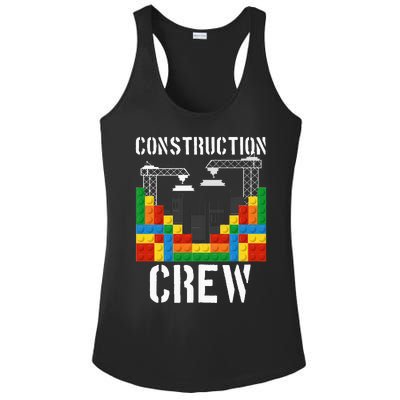 Construction Crew Master Builder Bricklayer Building Blocks Ladies PosiCharge Competitor Racerback Tank