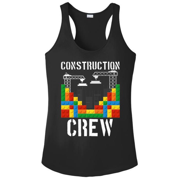 Construction Crew Master Builder Bricklayer Building Blocks Ladies PosiCharge Competitor Racerback Tank