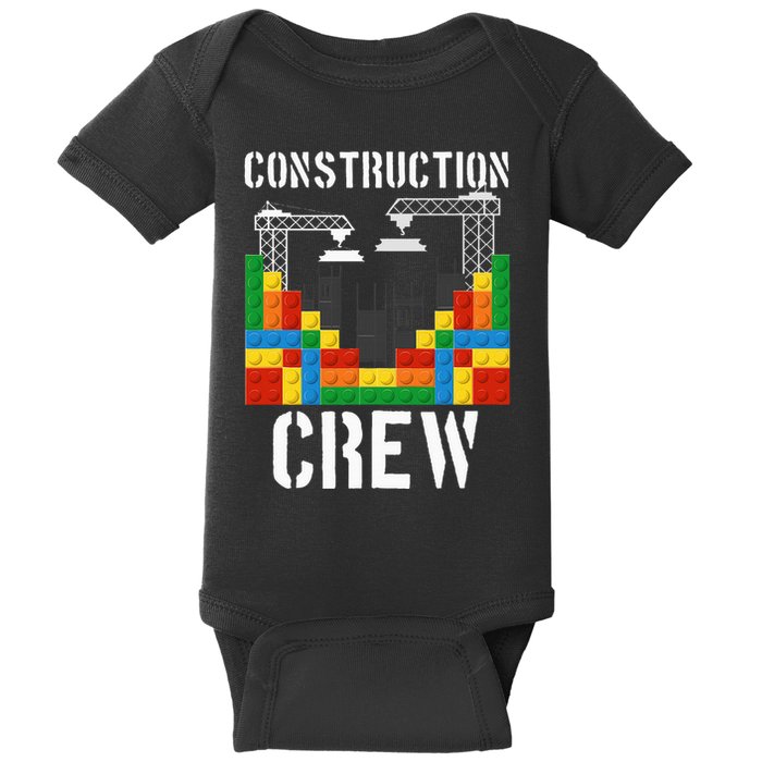 Construction Crew Master Builder Bricklayer Building Blocks Baby Bodysuit