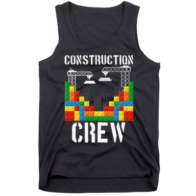 Construction Crew Master Builder Bricklayer Building Blocks Tank Top