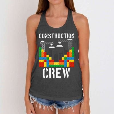 Construction Crew Master Builder Bricklayer Building Blocks Women's Knotted Racerback Tank