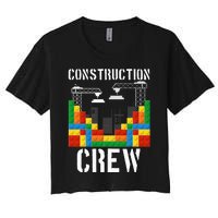 Construction Crew Master Builder Bricklayer Building Blocks Women's Crop Top Tee