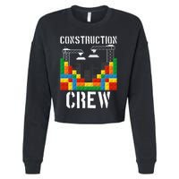 Construction Crew Master Builder Bricklayer Building Blocks Cropped Pullover Crew