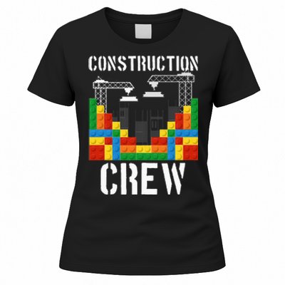 Construction Crew Master Builder Bricklayer Building Blocks Women's T-Shirt