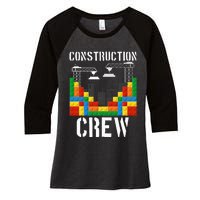 Construction Crew Master Builder Bricklayer Building Blocks Women's Tri-Blend 3/4-Sleeve Raglan Shirt