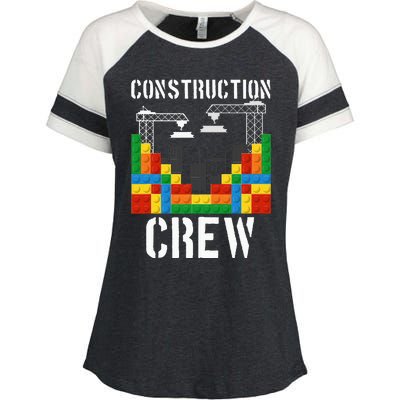 Construction Crew Master Builder Bricklayer Building Blocks Enza Ladies Jersey Colorblock Tee