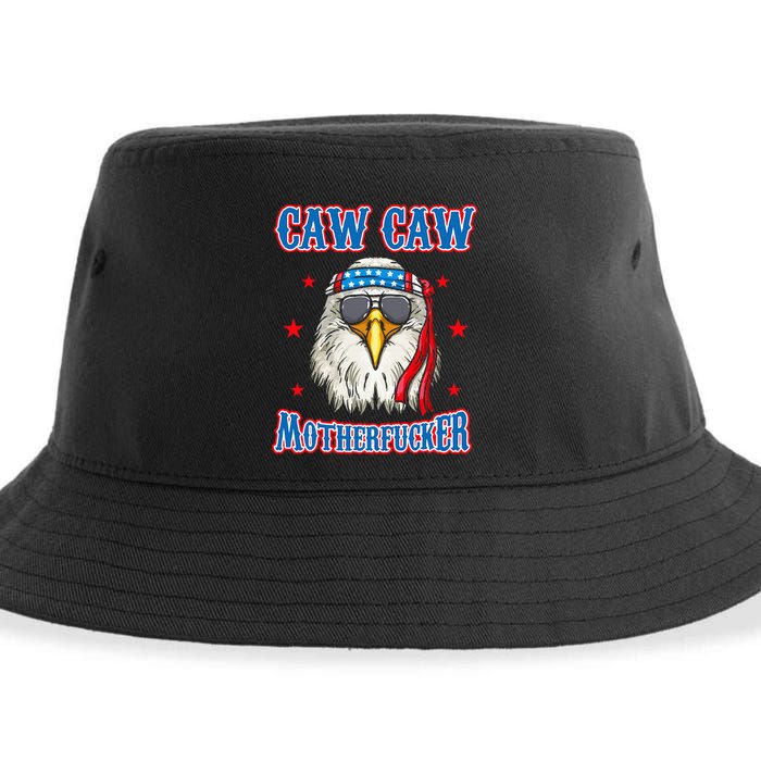 Caw Caw Motherfucker! Funny 4th Of July Patriotic Sustainable Bucket Hat