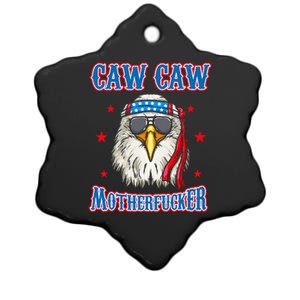 Caw Caw Motherfucker! Funny 4th Of July Patriotic Ceramic Star Ornament