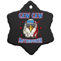 Caw Caw Motherfucker! Funny 4th Of July Patriotic Ceramic Star Ornament