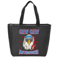 Caw Caw Motherfucker! Funny 4th Of July Patriotic Zip Tote Bag