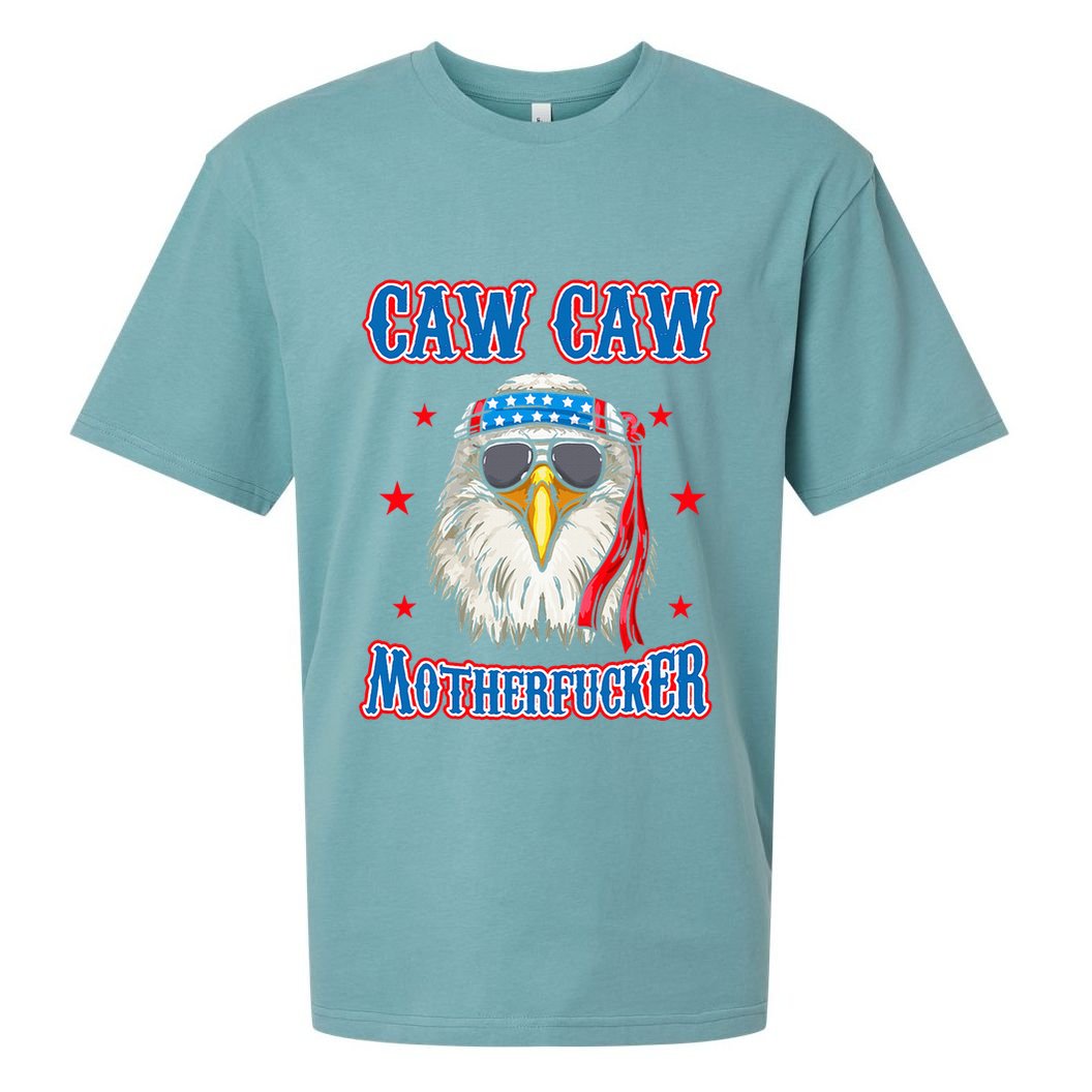 Caw Caw Motherfucker! Funny 4th Of July Patriotic Sueded Cloud Jersey T-Shirt