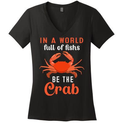 Crab Cancer Maryland Baltimore Crayfish Crabs Lobster Women's V-Neck T-Shirt