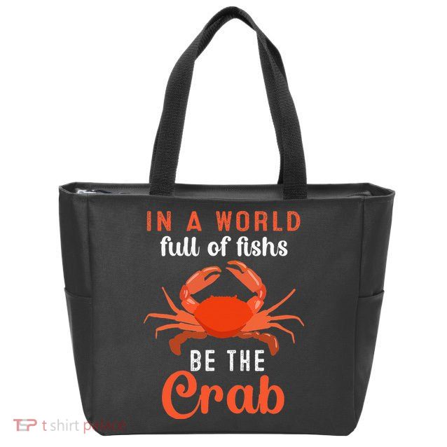 Crab Cancer Maryland Baltimore Crayfish Crabs Lobster Zip Tote Bag
