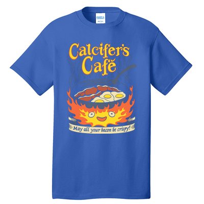 Calcifer's Cafe May All Your Bacon And Eggs Be Crispy Cooking Gift Tall T-Shirt