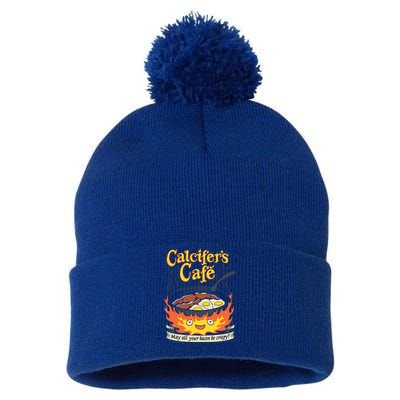 Calcifer's Cafe May All Your Bacon And Eggs Be Crispy Cooking Gift Pom Pom 12in Knit Beanie