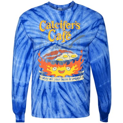 Calcifer's Cafe May All Your Bacon And Eggs Be Crispy Cooking Gift Tie-Dye Long Sleeve Shirt