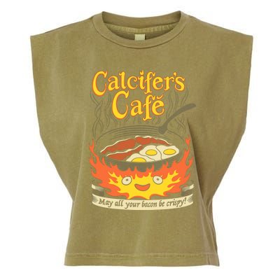 Calcifer's Cafe May All Your Bacon And Eggs Be Crispy Cooking Gift Garment-Dyed Women's Muscle Tee