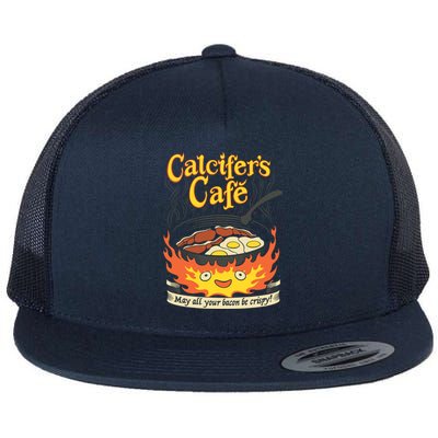 Calcifer's Cafe May All Your Bacon And Eggs Be Crispy Cooking Gift Flat Bill Trucker Hat