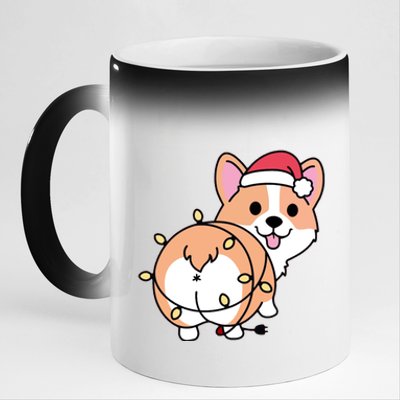 Christmas Corgi Mom Corgi Lover Xmas Light Animal Holiday Funny Gift 11oz Black Color Changing Mug