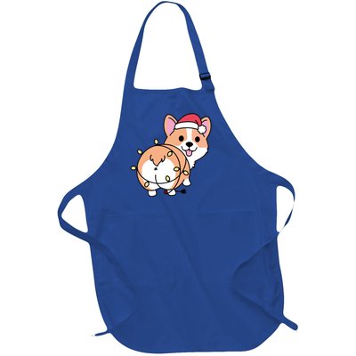 Christmas Corgi Mom Corgi Lover Xmas Light Animal Holiday Funny Gift Full-Length Apron With Pockets