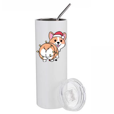 Christmas Corgi Mom Corgi Lover Xmas Light Animal Holiday Funny Gift Stainless Steel Tumbler