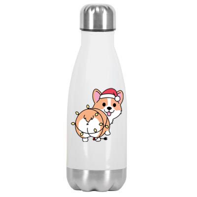 Christmas Corgi Mom Corgi Lover Xmas Light Animal Holiday Funny Gift Stainless Steel Insulated Water Bottle