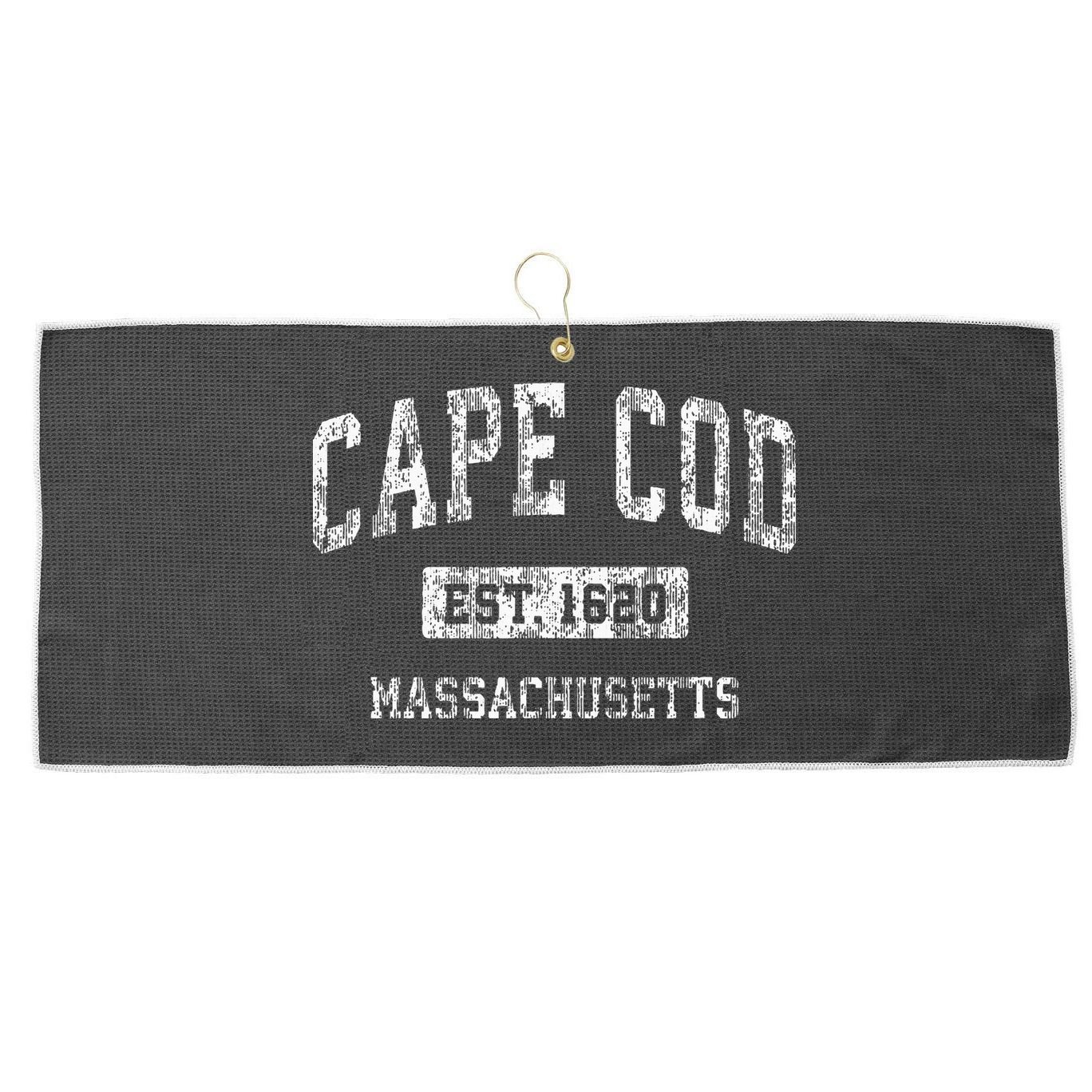 Cape Cod Massachusetts Ma Vintage Sports Established Large Microfiber Waffle Golf Towel