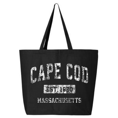 Cape Cod Massachusetts Ma Vintage Sports Established 25L Jumbo Tote