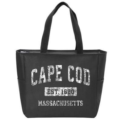 Cape Cod Massachusetts Ma Vintage Sports Established Zip Tote Bag