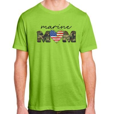 Cute Camouflage Marine Mom American Flag Heart Adult ChromaSoft Performance T-Shirt