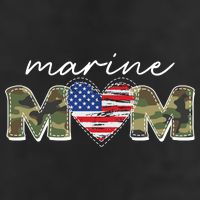 Cute Camouflage Marine Mom American Flag Heart 7 Panel Mesh Trucker Snapback Hat