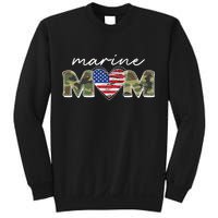 Cute Camouflage Marine Mom American Flag Heart Sweatshirt