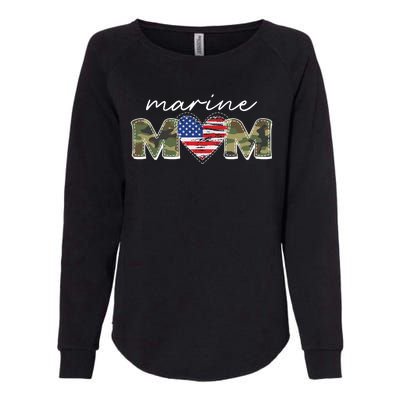 Cute Camouflage Marine Mom American Flag Heart Womens California Wash Sweatshirt