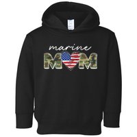 Cute Camouflage Marine Mom American Flag Heart Toddler Hoodie