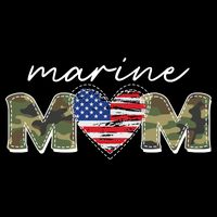 Cute Camouflage Marine Mom American Flag Heart Toddler Hoodie