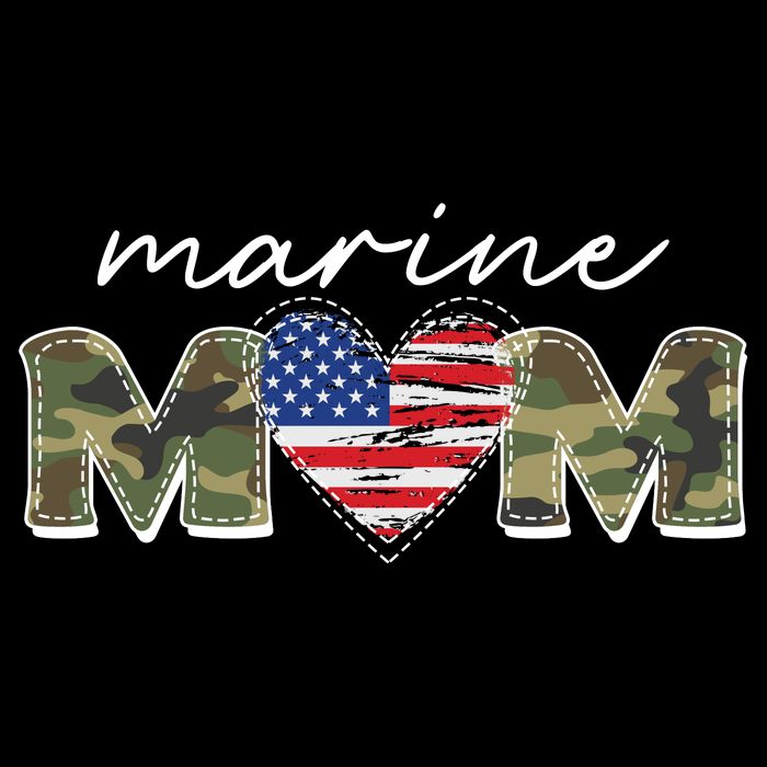 Cute Camouflage Marine Mom American Flag Heart Toddler Hoodie
