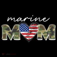 Cute Camouflage Marine Mom American Flag Heart Cropped Pullover Crew