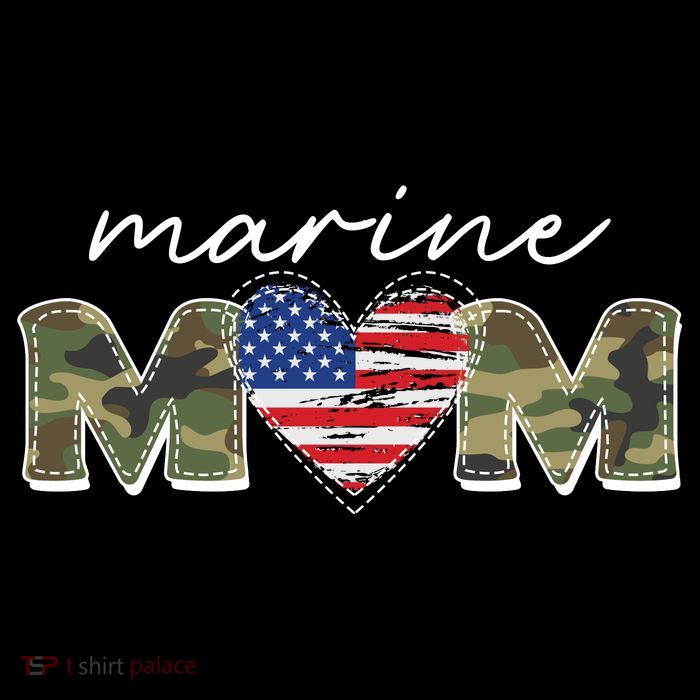 Cute Camouflage Marine Mom American Flag Heart Cropped Pullover Crew