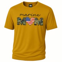 Cute Camouflage Marine Mom American Flag Heart Cooling Performance Crew T-Shirt