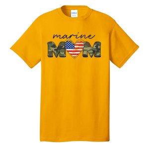 Cute Camouflage Marine Mom American Flag Heart Tall T-Shirt