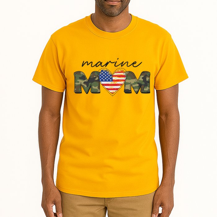 Cute Camouflage Marine Mom American Flag Heart Tall T-Shirt