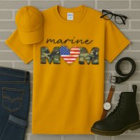 Cute Camouflage Marine Mom American Flag Heart Tall T-Shirt