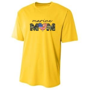 Cute Camouflage Marine Mom American Flag Heart Youth Performance Sprint T-Shirt