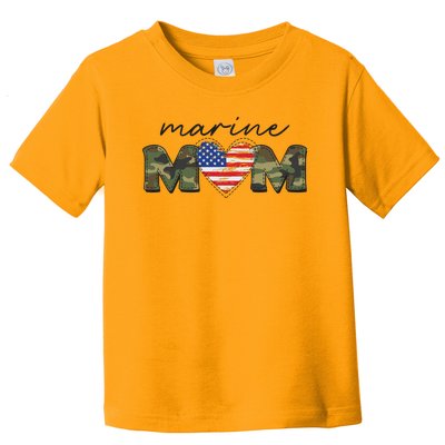 Cute Camouflage Marine Mom American Flag Heart Toddler T-Shirt