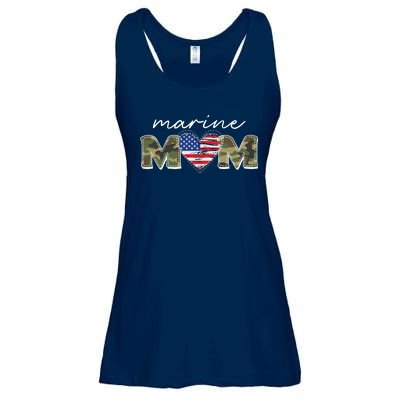 Cute Camouflage Marine Mom American Flag Heart Ladies Essential Flowy Tank