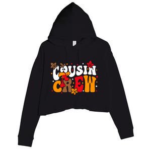 Cousin Crew Matchings Turkey Face Thanksgiving Crop Fleece Hoodie