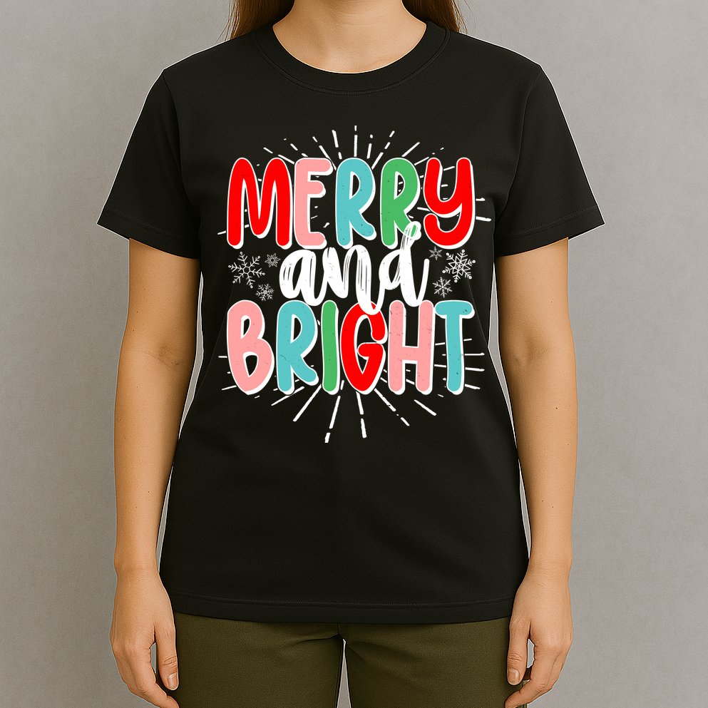 Cute Christmas Merry And Bright T-Shirt