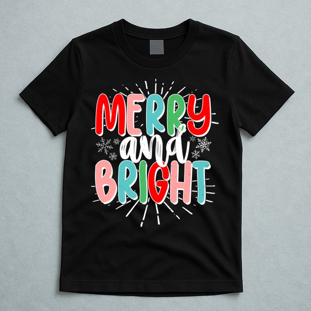 Cute Christmas Merry And Bright T-Shirt