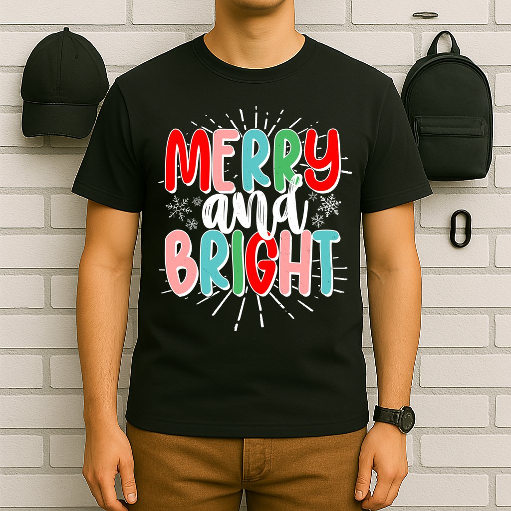 Cute Christmas Merry And Bright T-Shirt